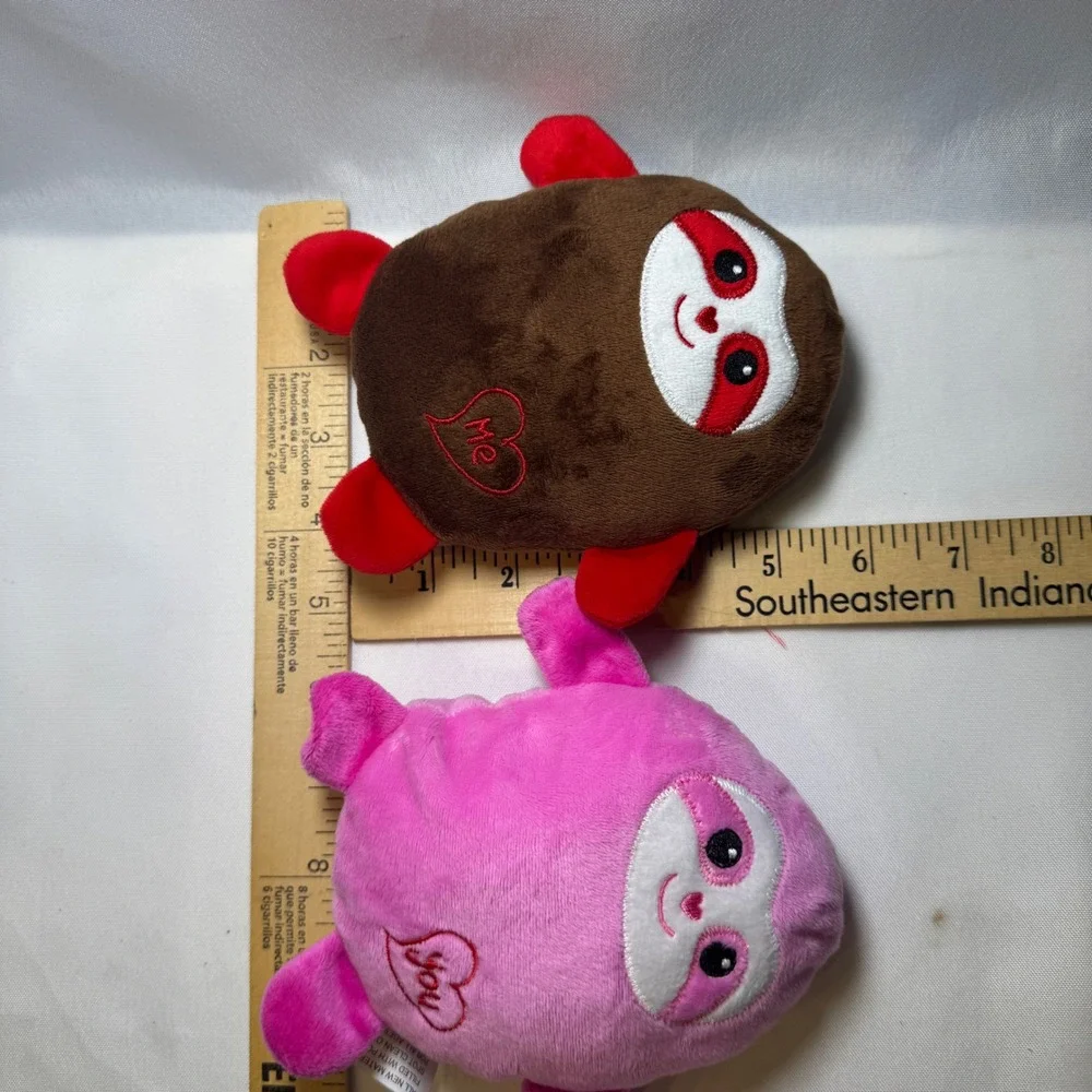 Cute Valentine Plush Sloths Set Pink Brown Me You Heart Stuffed Toys Kids Gift‎